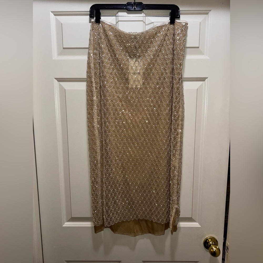 Zara Dress Gold Sequin Skirt, size Large, NWT - Picture 7 of 13